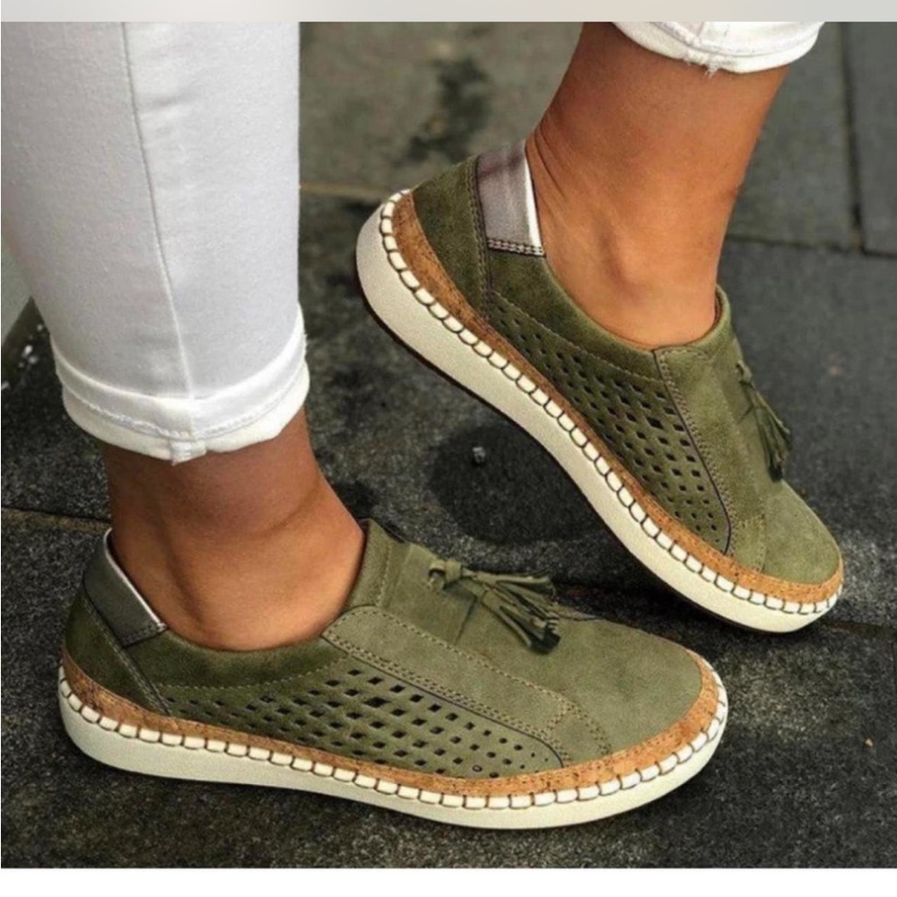 Olive Green Women's Casual Loafers